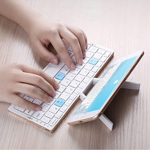 Gaming Keyboard Budget - Tri-folding foldable Bluetooth Wireless Keyboard Aluminum