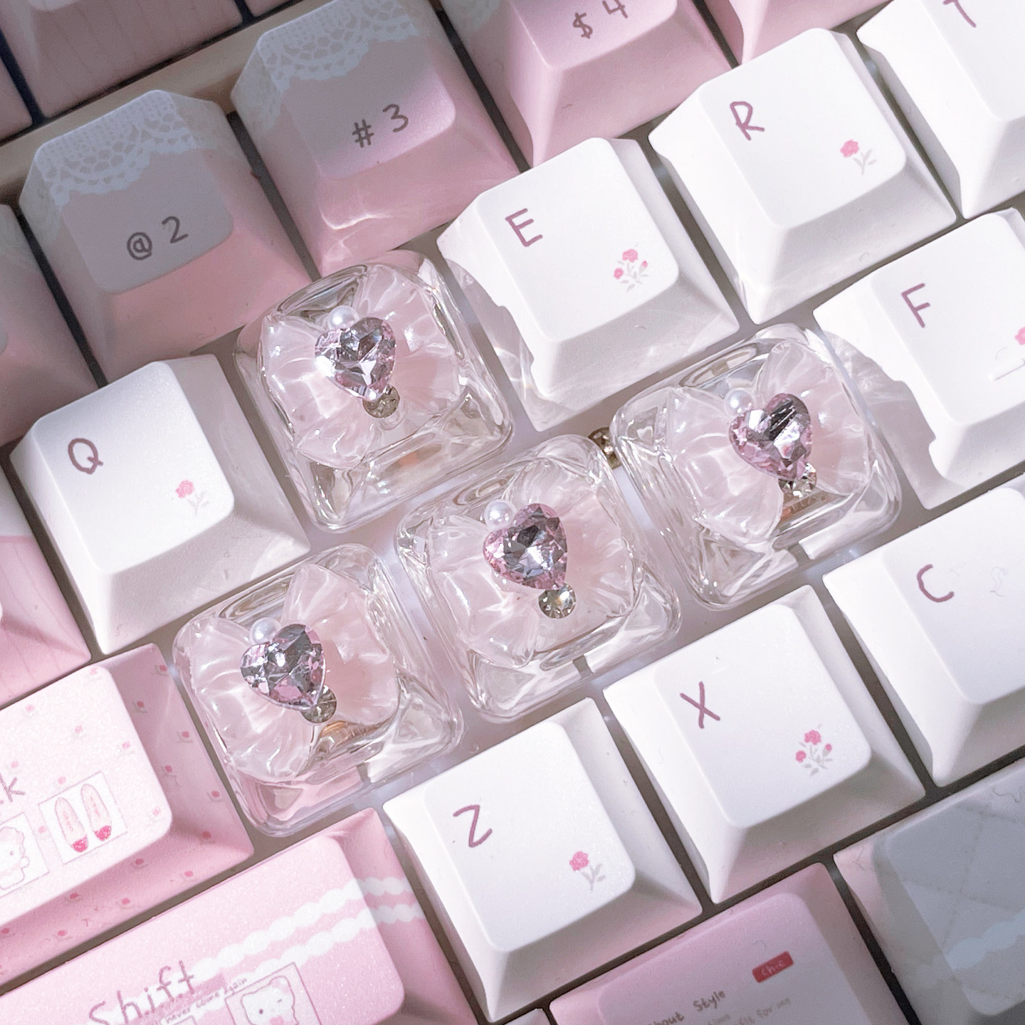 Keyboard Lube Kit - 4pcs Butterfly Keycaps Cute Mechanical Keyboard
