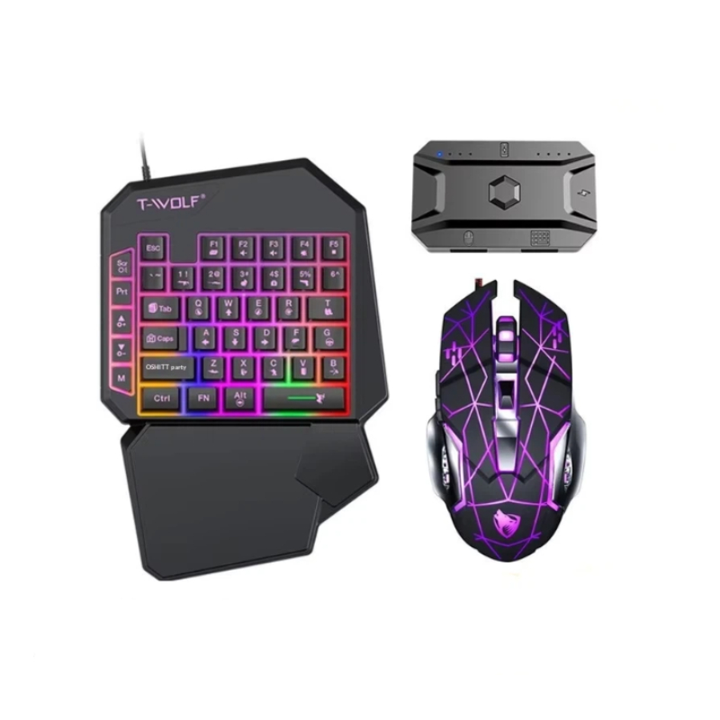 Gaming Keyboard And Mouse Converter For Mobile - T-Wolf Tf950 5 In 1 One