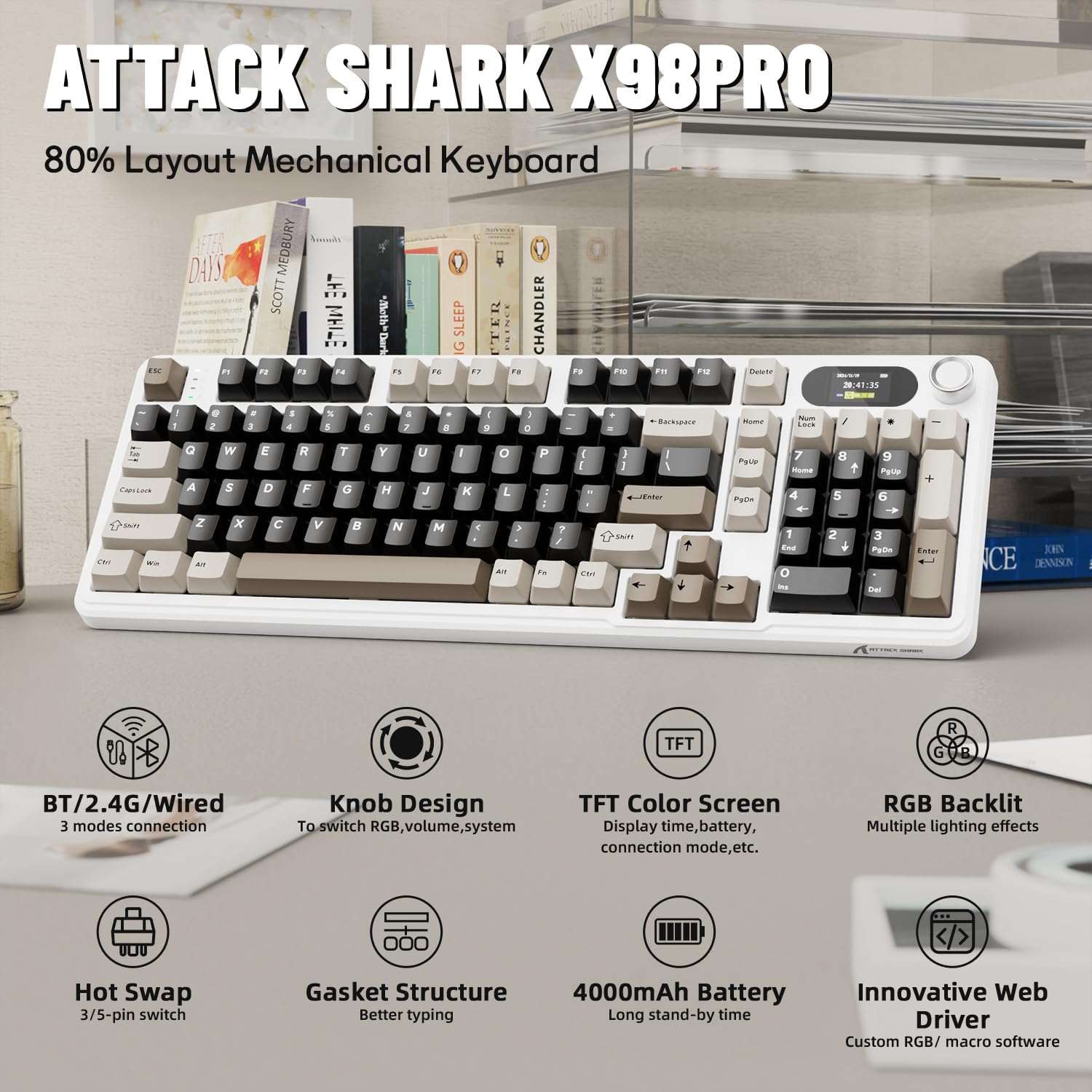 ATTACK SHARK X98Pro Wireless M - Gaming Keyboard Thocky recension och pris