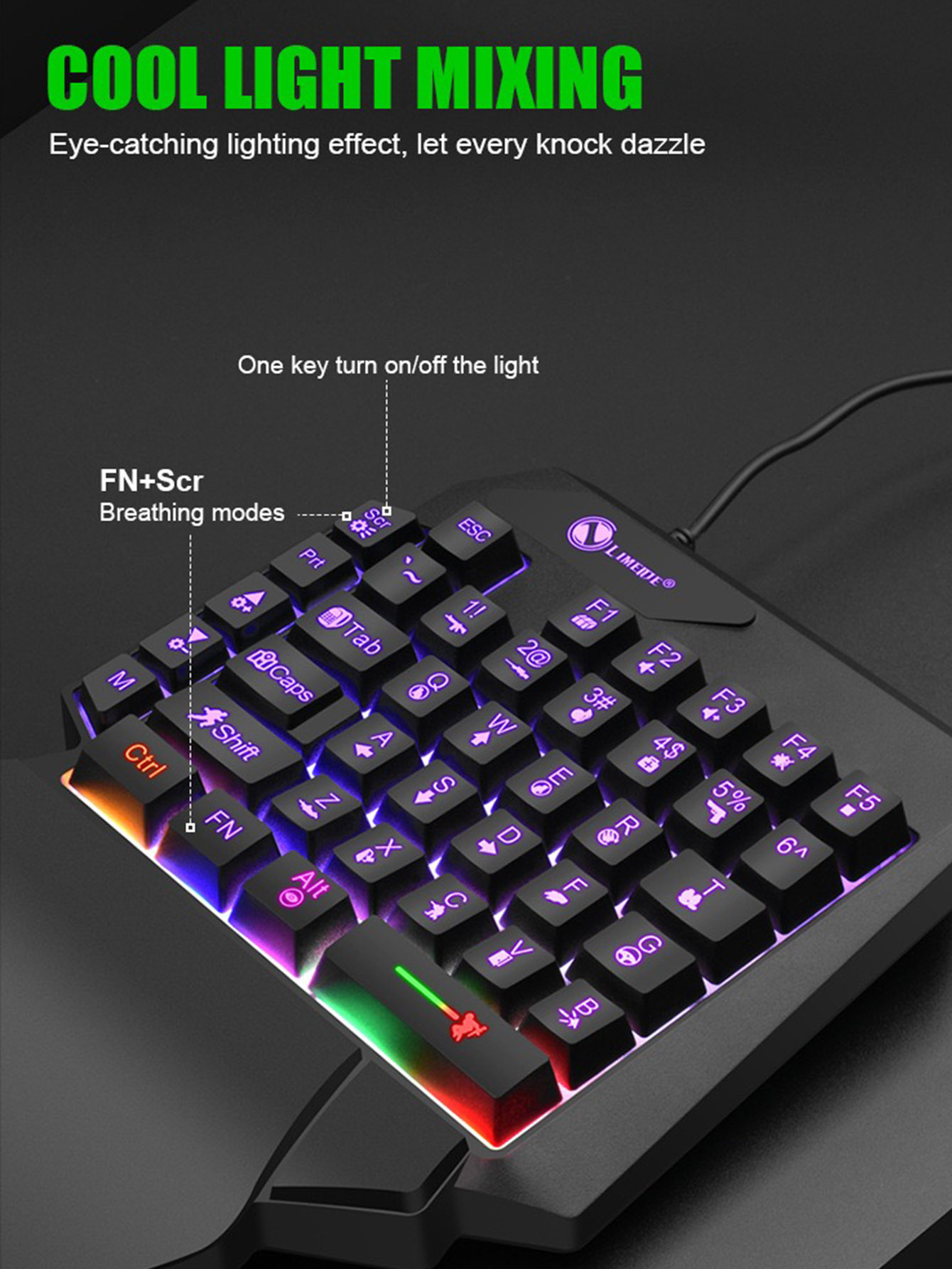 Mechanical One-Handed Light Ga - Gaming Keyboard And Mouse Converter For Mobile recension och pris