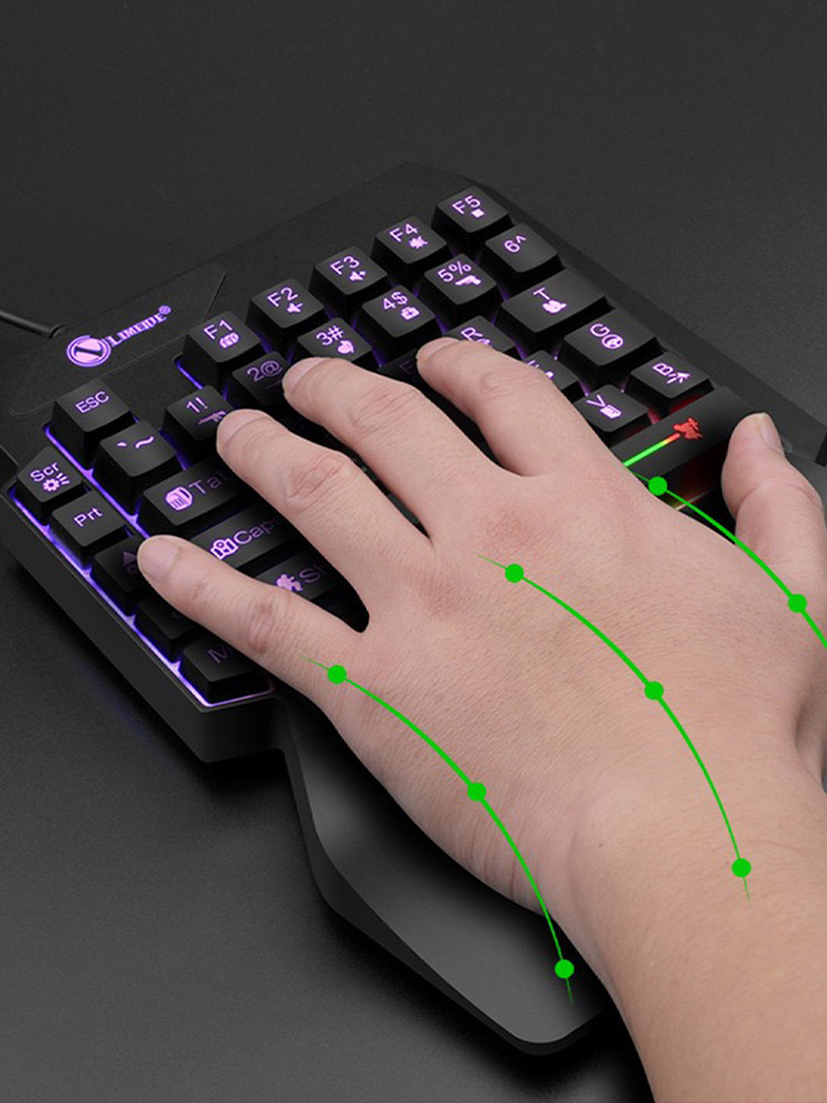 Mechanical One-Handed Light Ga - Gaming Keyboard And Mouse Converter For Mobile recension och pris