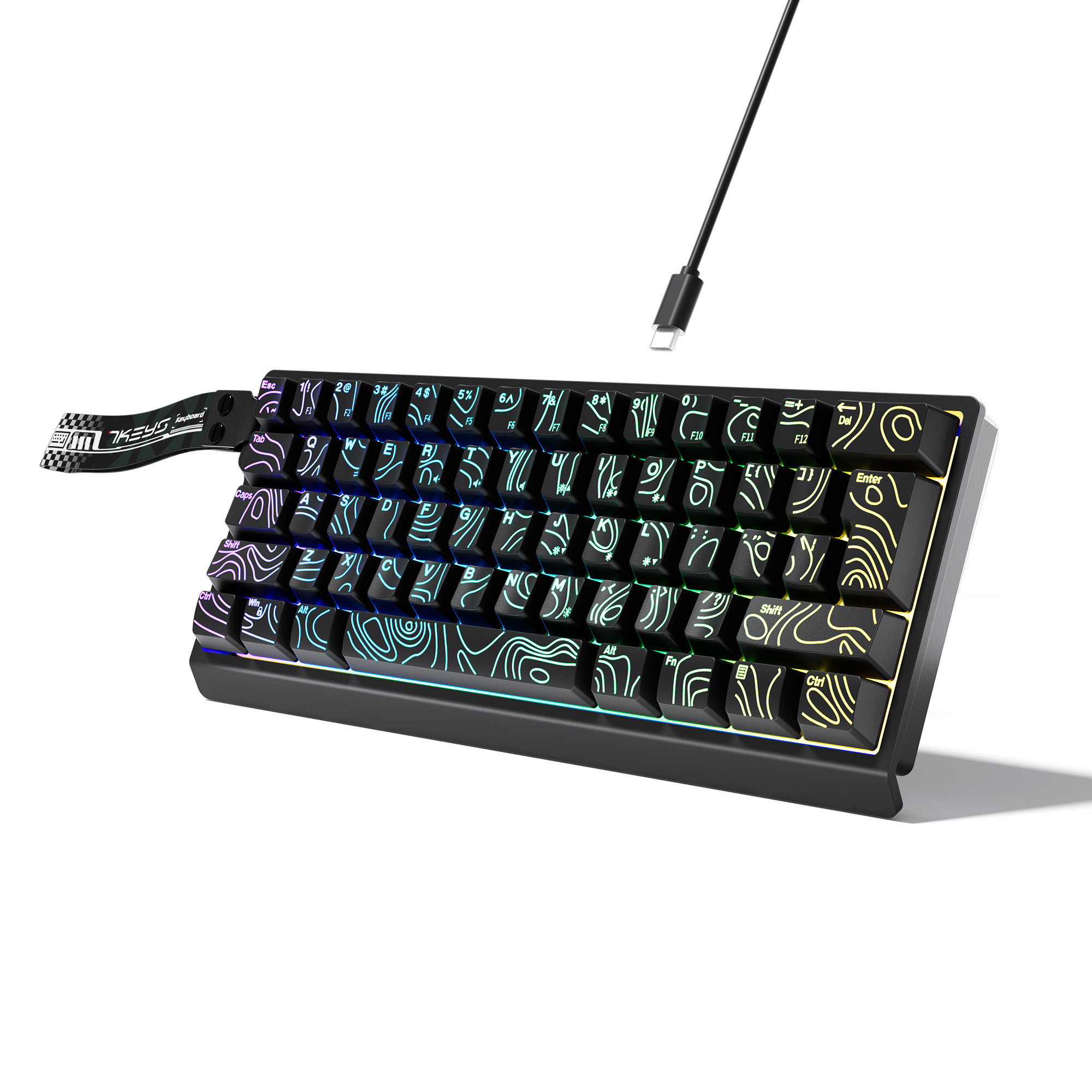 60% Compact Wired Keyboard wit - Gaming Keyboard Thocky recension och pris