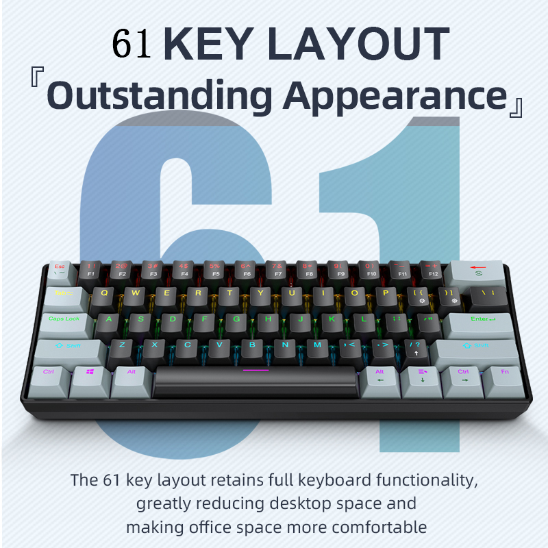 K61 Wired Mechanical Gaming Ke - Gaming Keyboard Thocky recension och pris