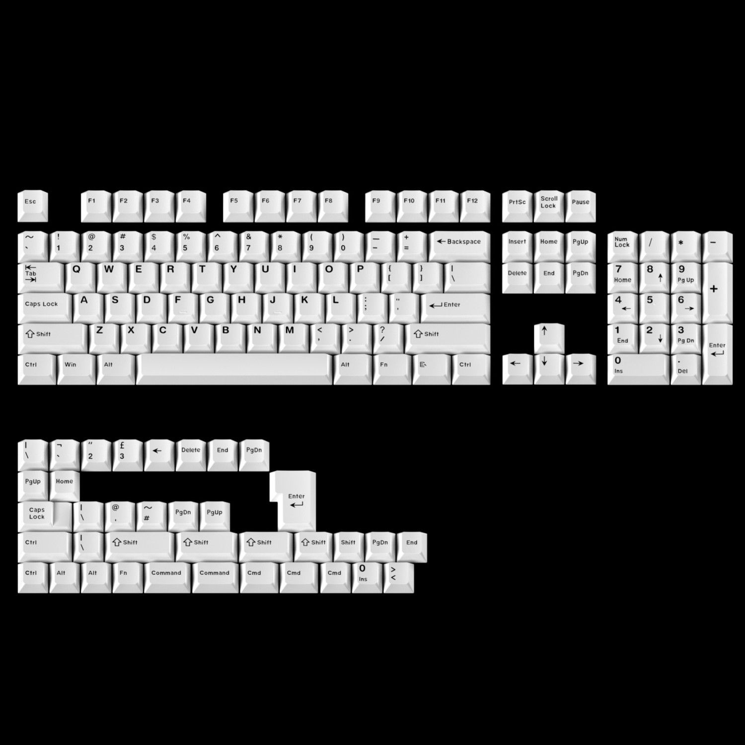 Minimalist Pure White Keycaps  - Gaming Keyboard Bundle recension och pris