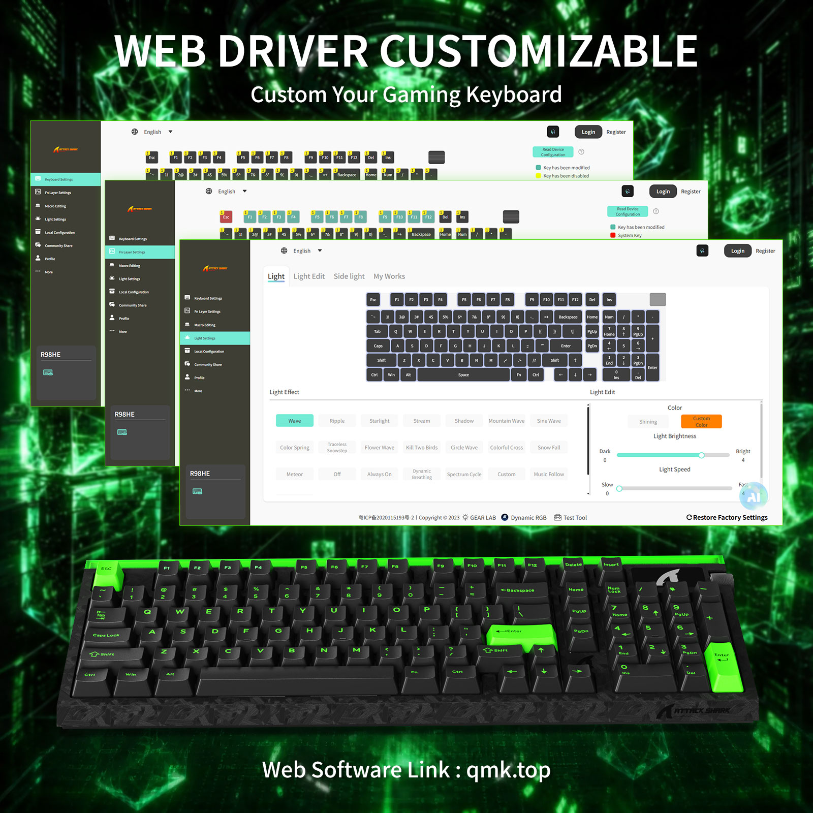 ATTACK SHARK R98 HE with C01Ul - Gaming Keyboard Hot Swappable recension och pris